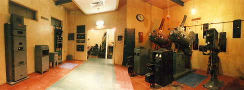 Composite image of a recreation of a projection room