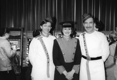 Martin Humphries, Terry Smith and Ronald Grant at a small Cinema Museum exhibition in the Ritzy Cinema
