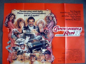 A poster for Cannonball Run II