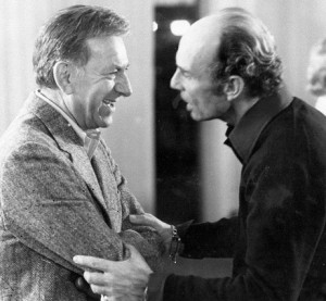 Raymond with Jack Klugman on the set of Quincy M.E.